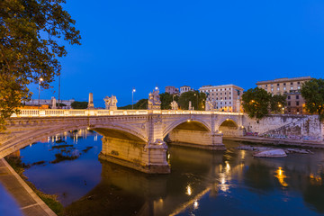 Fototapeta premium Bridge near Castle de Sant Angelo in Rome Italy