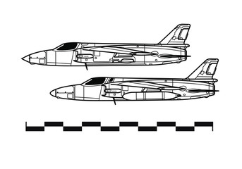 Folland GNAT. Outline vector drawing