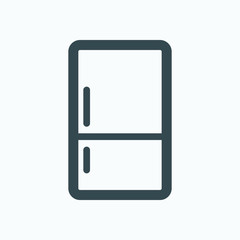 Refrigerator outline icon, kitchen fridge, freezer isolated vector icon