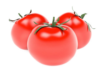 Tomatoes. 3d rendering illustration isolated
