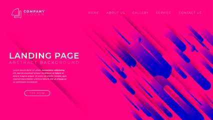 Minimal shapes and geometric background  Landing page template for business website design. Vector illustration. - Vector