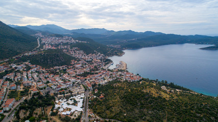 Fototapeta na wymiar Aerial view of Kaş in Antalya Turkey Kas Turkey