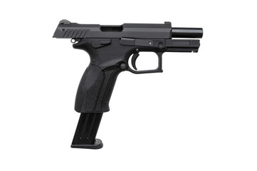 Black gun pistol isolated on white