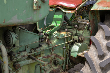 old tractor gears close up