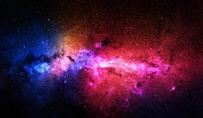 Tuinposter Kleurrijke sterren en ruimteachtergrond. Elementen van deze afbeelding geleverd door NASA. © wasan