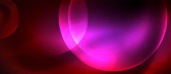 Shiny neon circles abstract background