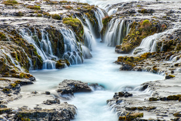 Wild Bruarfoss Waterfall in Iceland