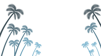 Fototapeta na wymiar Palm tree silhouette frame