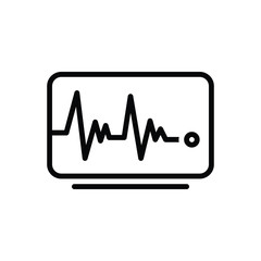 Black line icon for pulse line