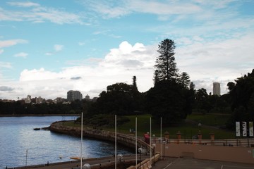 Obraz premium Wonderful morning with blue sky in the Sydney harbour 