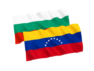 Flags of Bulgaria and Venezuela on a white background