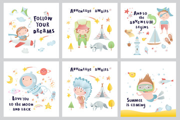 Set of baby cards