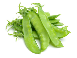 Snow peas isolated on white background