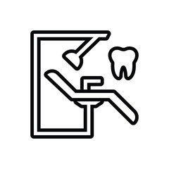 Black line icon for dentist chair 