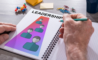 Leadership concept on a notepad
