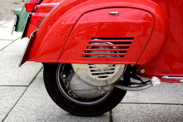 Nahaufnahme eines alten italienischen Motorrollers