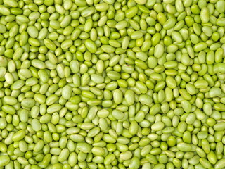 Green soybeans background