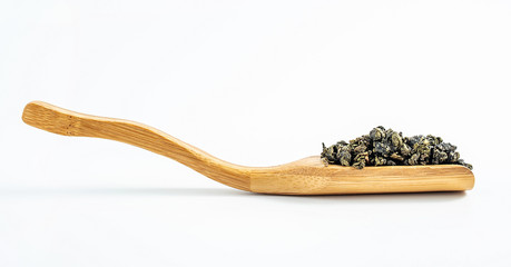 A teaspoon of Tieguanyin tea in Anxi County, Fujian Province, China