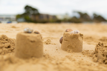 Fototapeta na wymiar Creative sand castle