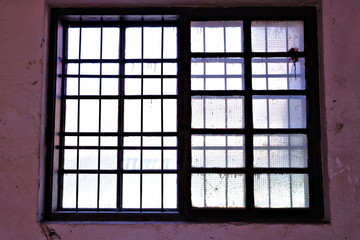blurry window in old building