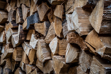 Abstract background from the woodpile. Close up. Selective focus.