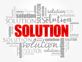SOLUTION word cloud collage, business concept background