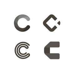 Letter C vector line logo design. Creative minimalism logotype icon symbol.