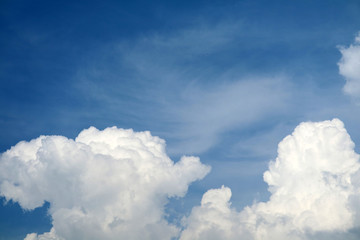 white heap cloud in tropical and blue sky soft cloud