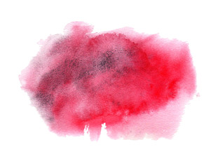 Red Watercolor Spots. Creative Abstract Aquarelle. Color Drops