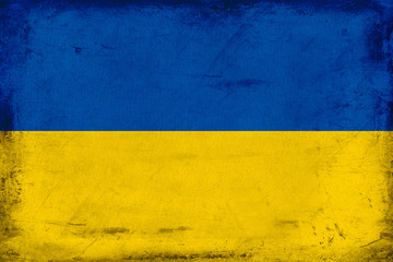 Vintage national flag of Ukraine background