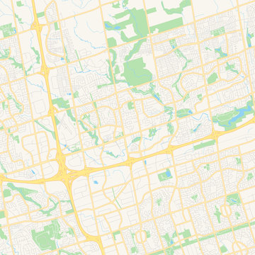 Empty vector map of Markham, Ontario, Canada
