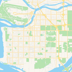 Fototapeta premium Empty vector map of Richmond, British Columbia, Canada