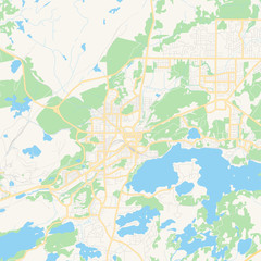 Obraz premium Empty vector map of Greater Sudbury, Ontario, Canada