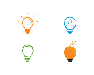 light bulb logo template vector icon illustration design 