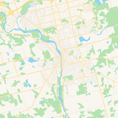 Empty vector map of Cambridge, Ontario, Canada