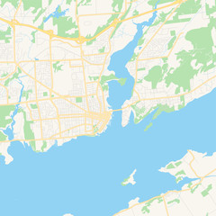 Empty vector map of Kingston, Ontario, Canada