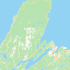 Empty vector map of Cape Breton, Nova Scotia, Canada