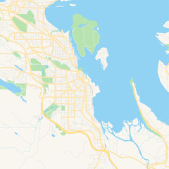 Empty vector map of Nanaimo, British Columbia, Canada
