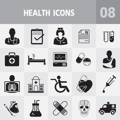Thin lines web icon set - Medicine and Health symbols.Medical Health Vector Symbols Icons Can Be Used as Logotype Element or Icon, Illustration Ready for Print or Using with High Quality