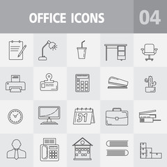 Simple office icons set. Universal office icon to use for web and mobile UI, set of basic office elements