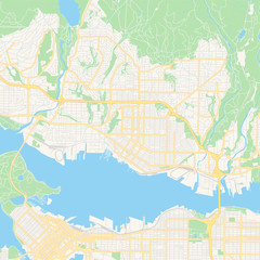 Empty vector map of North Vancouver, British Columbia, Canada