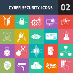 Protection and cyber security line icons vector illustrator,Thin monochrome icon set, black and white,Universal security icon to use for web and mobile UI,