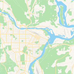 Fototapeta na wymiar Empty vector map of Prince George, British Columbia, Canada