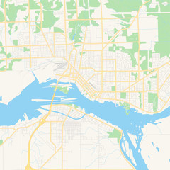 Fototapeta na wymiar Empty vector map of Sault Ste. Marie, Ontario, Canada
