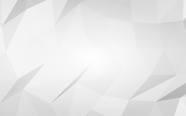 White abstract background. Lowpoly backdrop. Crumpled paper. 3D illustration