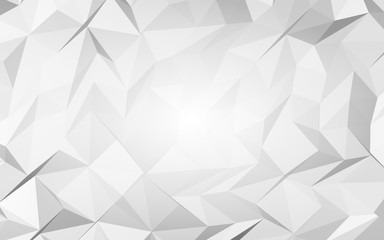 White abstract background. Lowpoly backdrop. Crumpled paper. 3D illustration