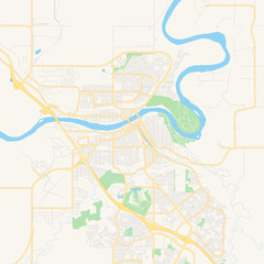 Empty vector map of Medicine Hat, Alberta, Canada