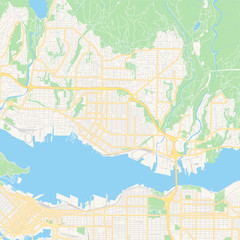 Empty vector map of North Vancouver, British Columbia, Canada