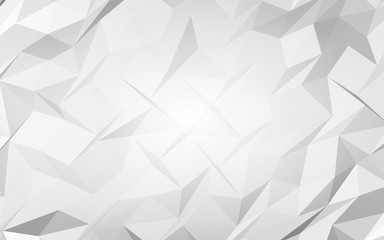 White abstract background. Lowpoly backdrop. Crumpled paper. 3D illustration