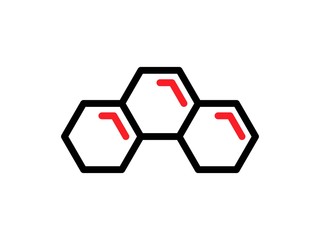 molecule line vector icon